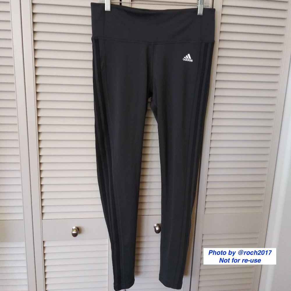 Adidas Black on Black Stripe Leggings